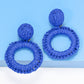 *APP EXCLUSIVE* Round Shape Raffia Grass Dangle Earrings