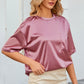 * APP EXCLUSIVE* Round Neck Dropped Shoulder Top