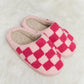 *APP EXCLUSIVE* Checkered Print Plush Slide Slippers
