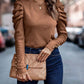 *APP EXCLUSIVE* Decorative Button Puff Sleeve T-Shirt