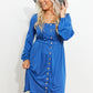 *App Exclusive* Scoop Neck Empire Waist Long Sleeve Mini Dress