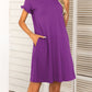 *APP EXCLUSIVE* Round Neck Flounce Sleeve Dress with Pockets