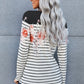 Striped Floral Print Long Sleeve Top