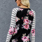 Floral Stripe Patch Long Sleeve Top