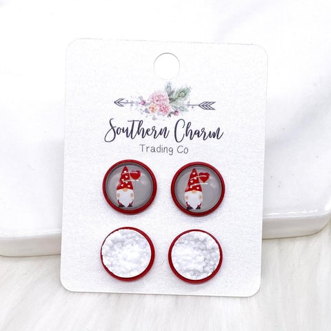 Gnome & Snow White Druzy Stud Set