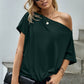Green Off The Shoulder Boatneck Top