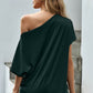Green Off The Shoulder Boatneck Top