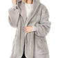 Hooded Faux Fur Wrap Teddy Jacket With Pockets