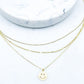 Smiley Face Pendant Layered Necklace