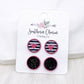 Pink Heart & Black Druzy Combo Studs