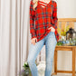 Holiday Plaid Criss Cross Top