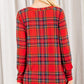 Holiday Plaid Criss Cross Top