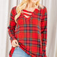 Holiday Plaid Criss Cross Top