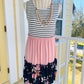 Dusty Rose Floral Colorblock Dress