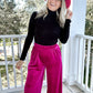 Velvet Wide Leg Pants