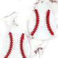 Faux Leather Lace Baseball Earrings