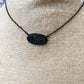 Black Druzy Necklace & Earring Set