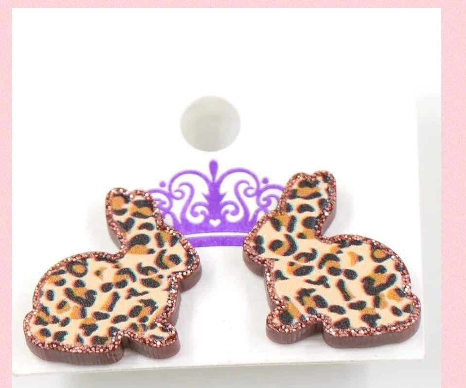 Leopard Bunny Studs