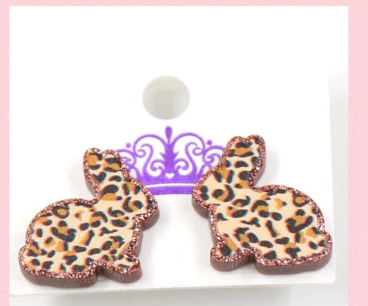 Leopard Bunny Studs
