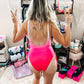 Drawstring Ruched Side Backless Swim Monokini
