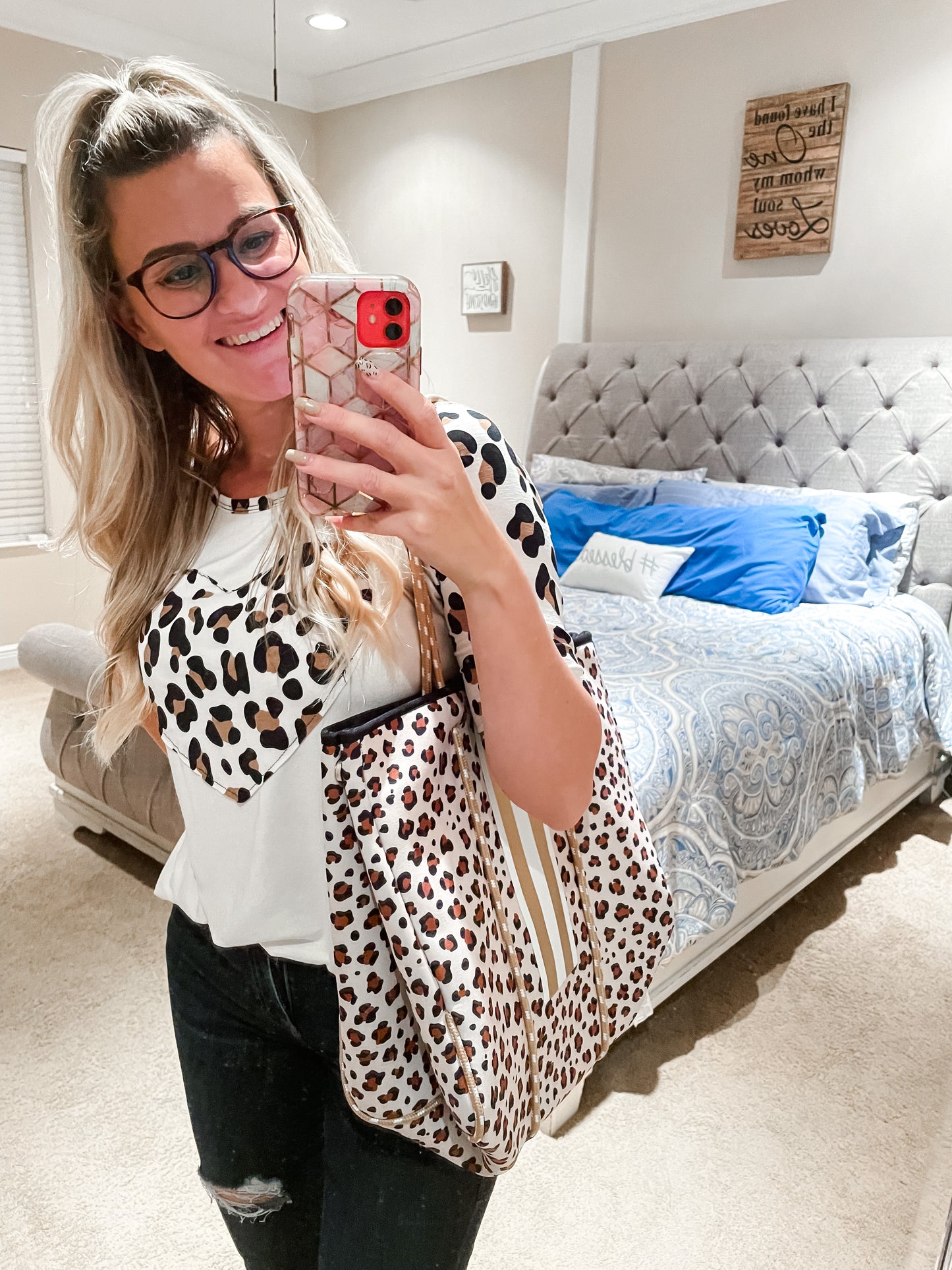 Leopard has my heart Raglan Tee