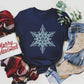 Navy Snowflake Tee