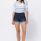 Judy Blue Mid Rise Pull On Cuffed Shorts