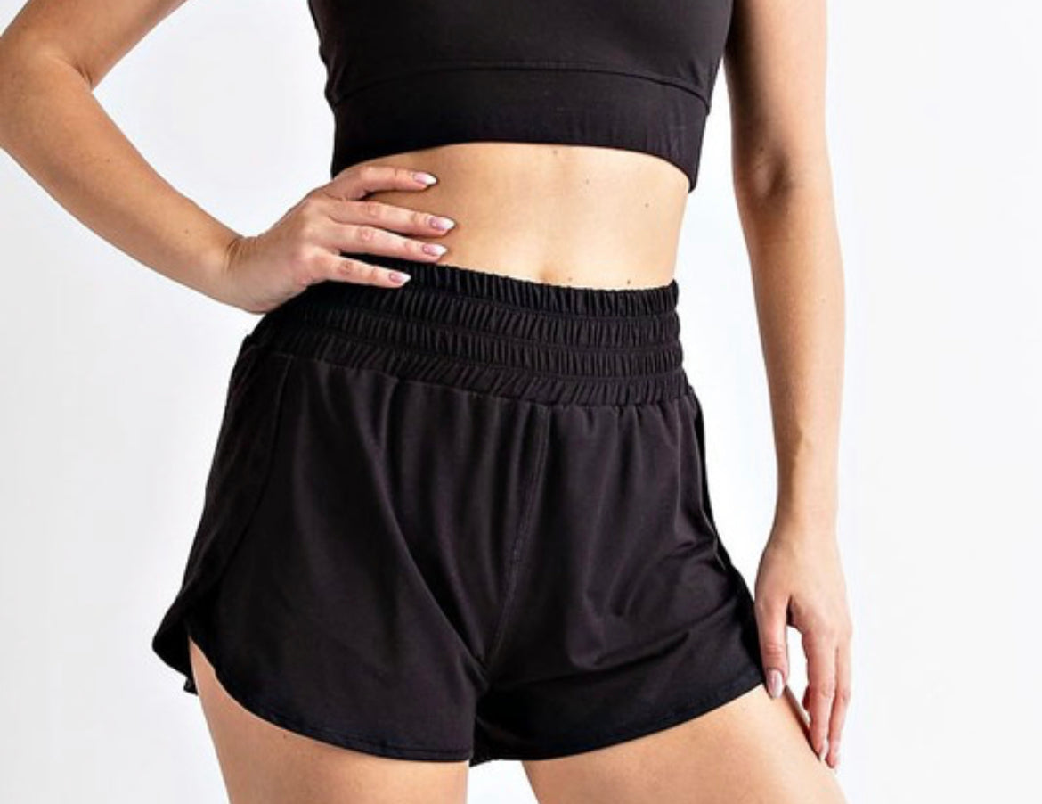 Smocked Running Shorts