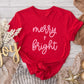 Merry & Bright Pink Christmas Tee