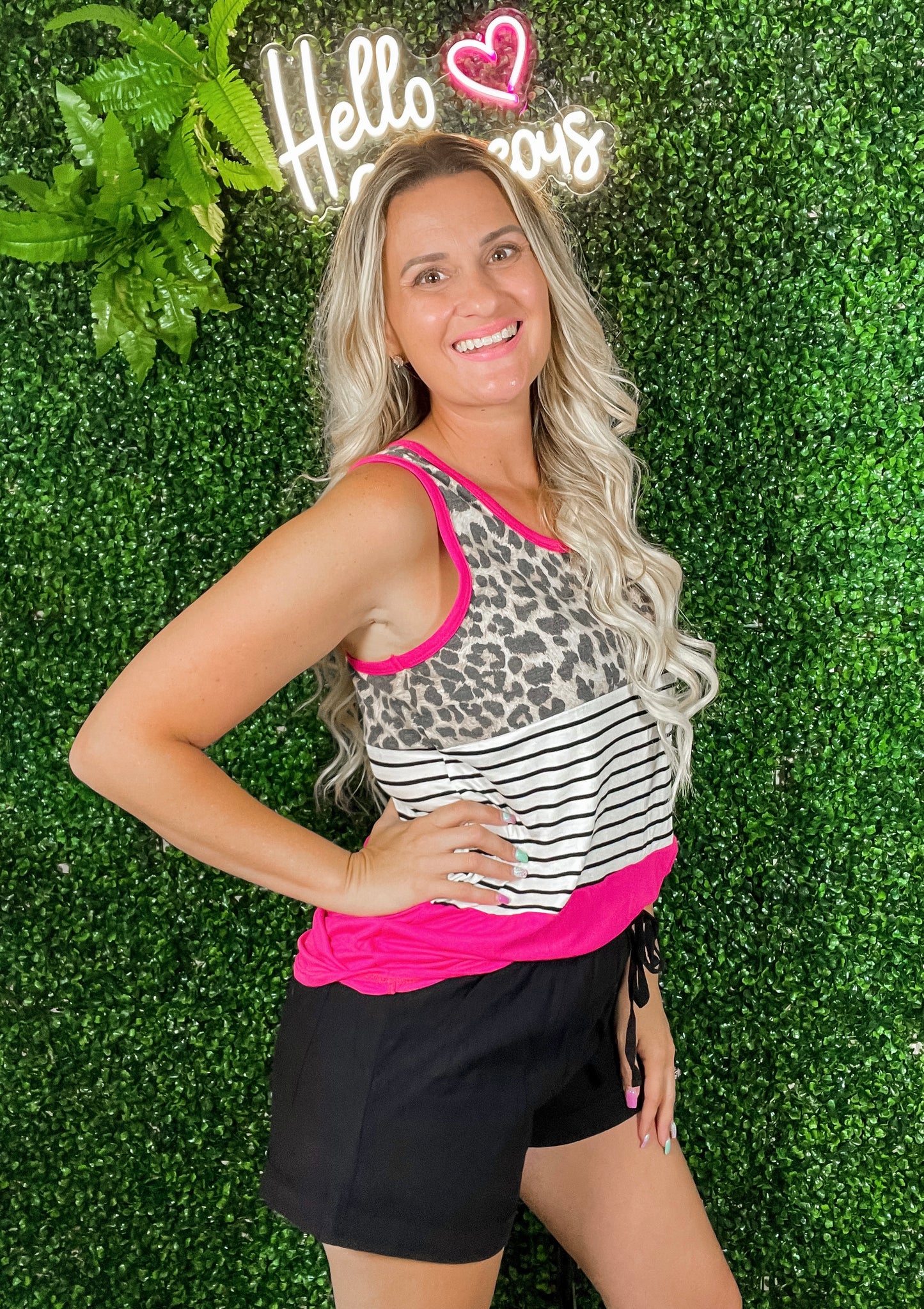 Hot Pink Leopard Tank