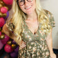 Green Floral Ruffle Dress