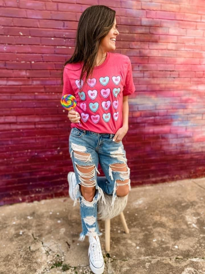 Conversation Hearts Valentines Tee