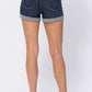 Judy Blue Mid Rise Pull On Cuffed Shorts