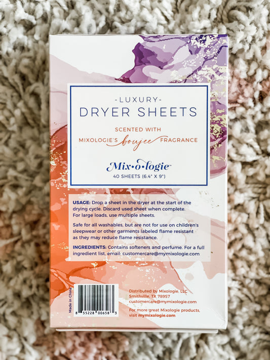 Boujee Laundry Fabric Softner Dryer Sheets