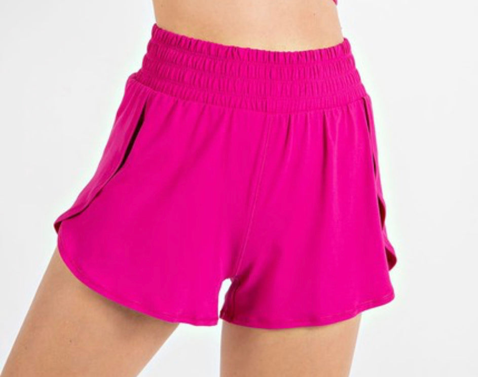 Smocked Running Shorts