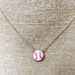 Baseball Druzy Pendant Necklace