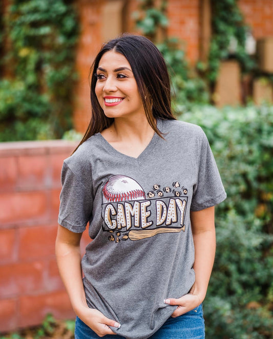 Game Day Leopard Baseball Tee