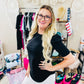 Solid Black Puff Short Sleeve Top