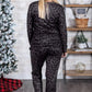 Matte Black Leopard Leggings Material Pajamas