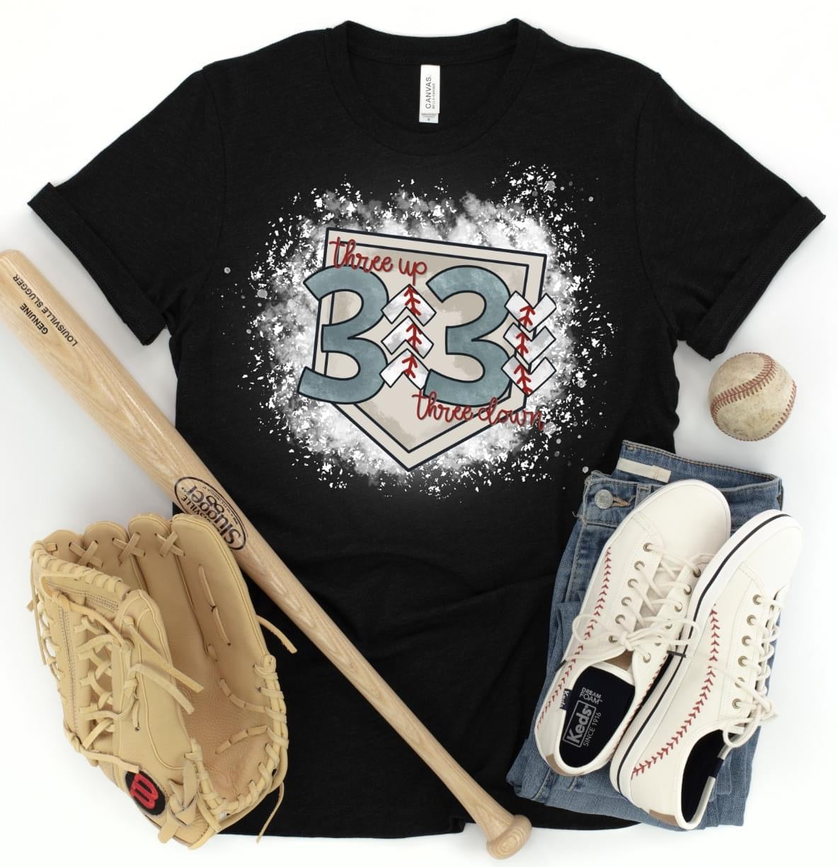 3 Up 3 Down Baseball Tee
