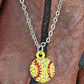 Softball Crystal Pendant Necklace