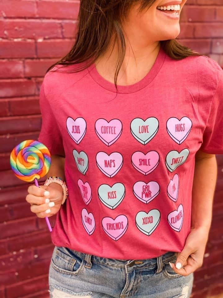 Conversation Hearts Valentines Tee