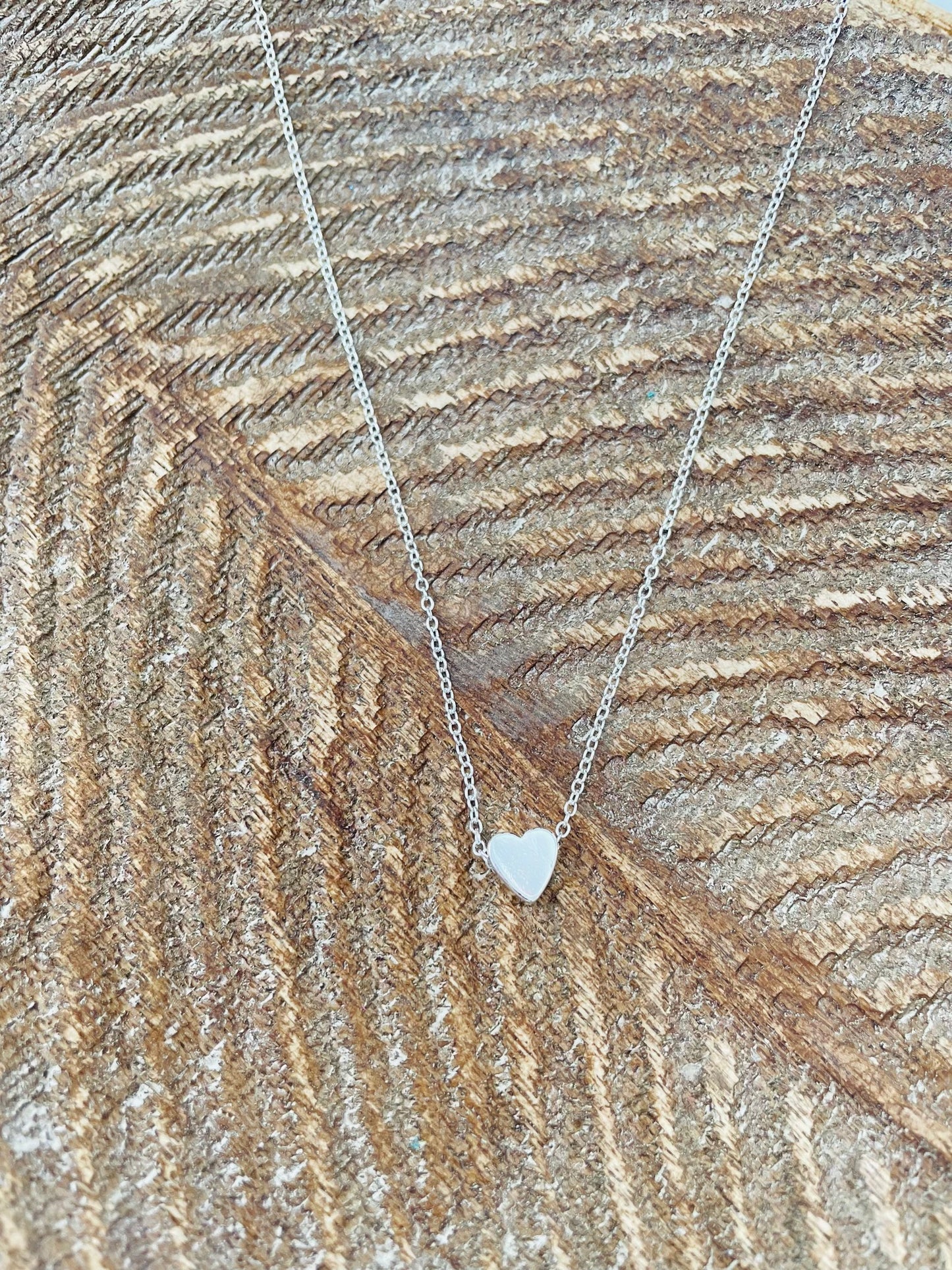 Tiny Silver Heart Necklace