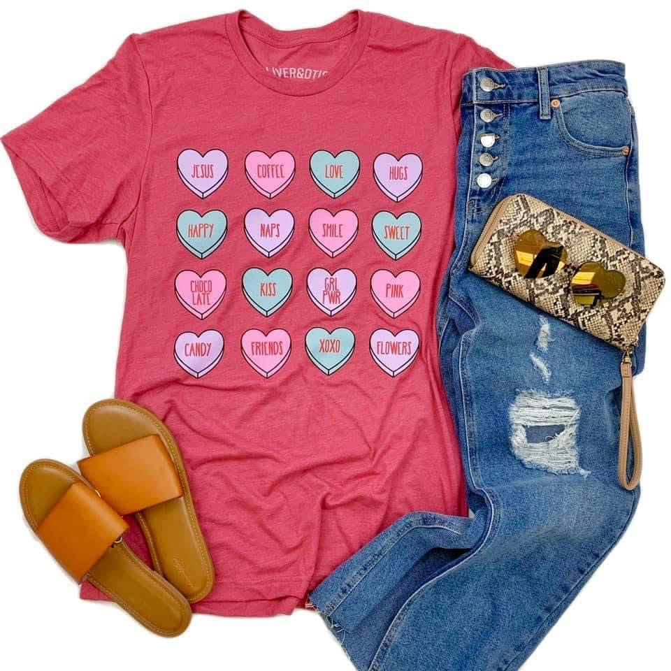 Conversation Hearts Valentines Tee