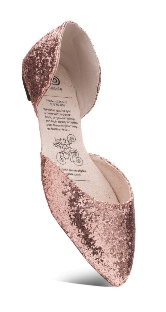 Sparkling Rose' Roll-A-Soles Shoes