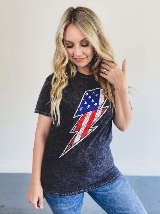 Flag Lightning Bolt Tee