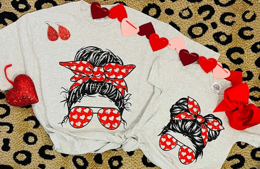 Messy Bun Heart Tee