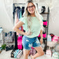 Judy Blue Mid Rise Distressed Bermuda Denim Shorts