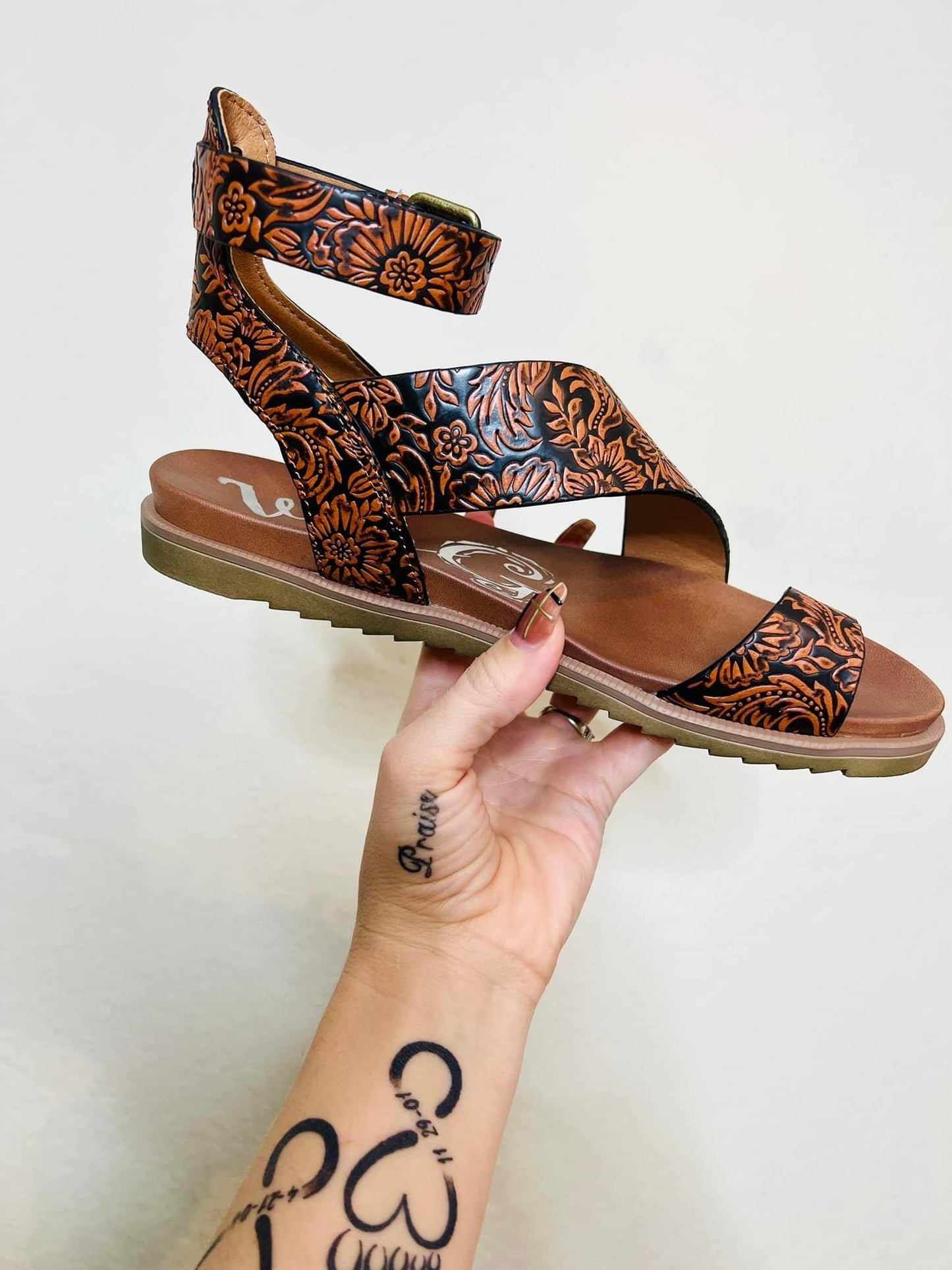 Embossed Sandal