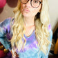 Tiedye Brushed Bubble sleeve Hoodie